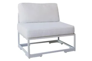 Odyssey Armless Chair w/off-white cushion
