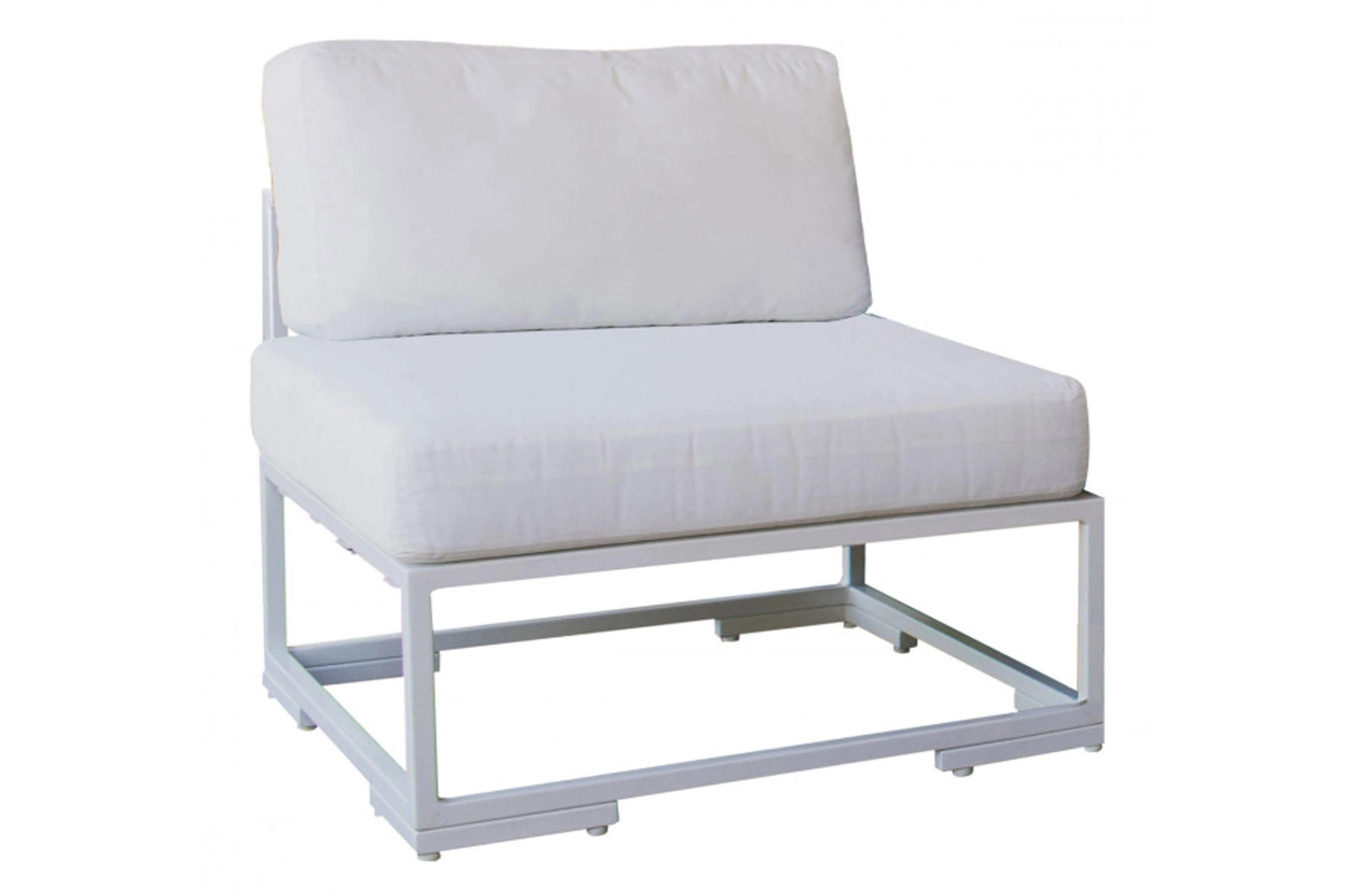 Odyssey Armless Chair w/off-white cushion