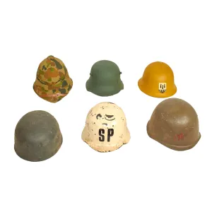 Original And Reproduction British, German, Finnish, Swedish and Czech Helmet Lot - 6 Items