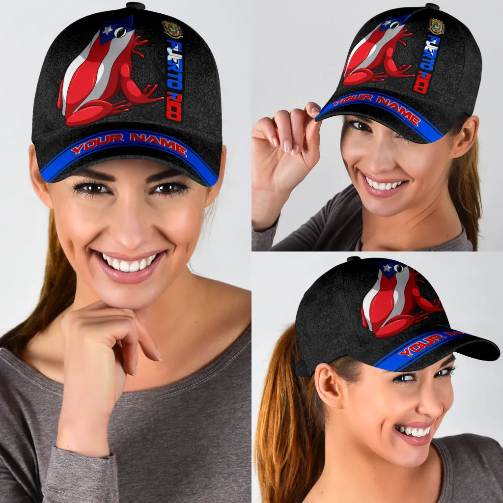 Personalized Puerto Rico Coqui Frog All Printed Classic Cap, Unisex Cap Hat For Puerto Rican