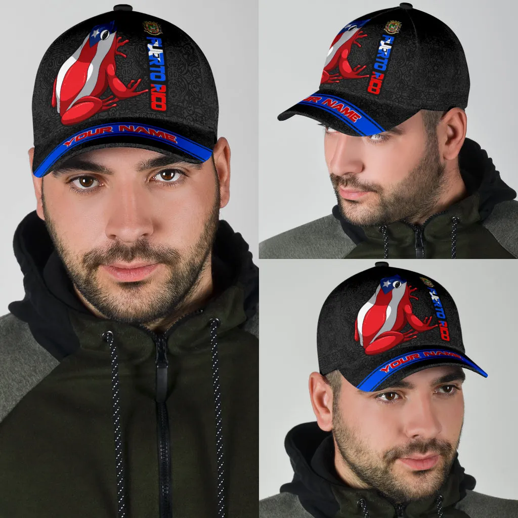 Personalized Puerto Rico Coqui Frog All Printed Classic Cap, Unisex Cap Hat For Puerto Rican