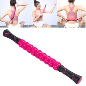 Relieving Muscle Soreness and Cramping Muscle Roller Stick Body Massage Roller(Pink)