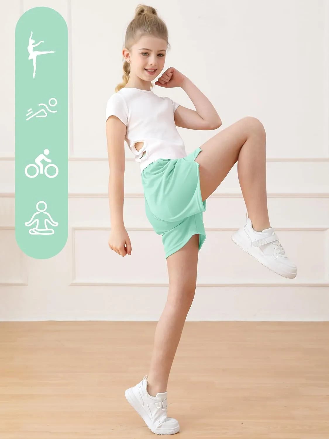 Resinta Girls Athletic Mesh Shorts Basketball Soccer Active Sports Gym Shorts for Youth Kids