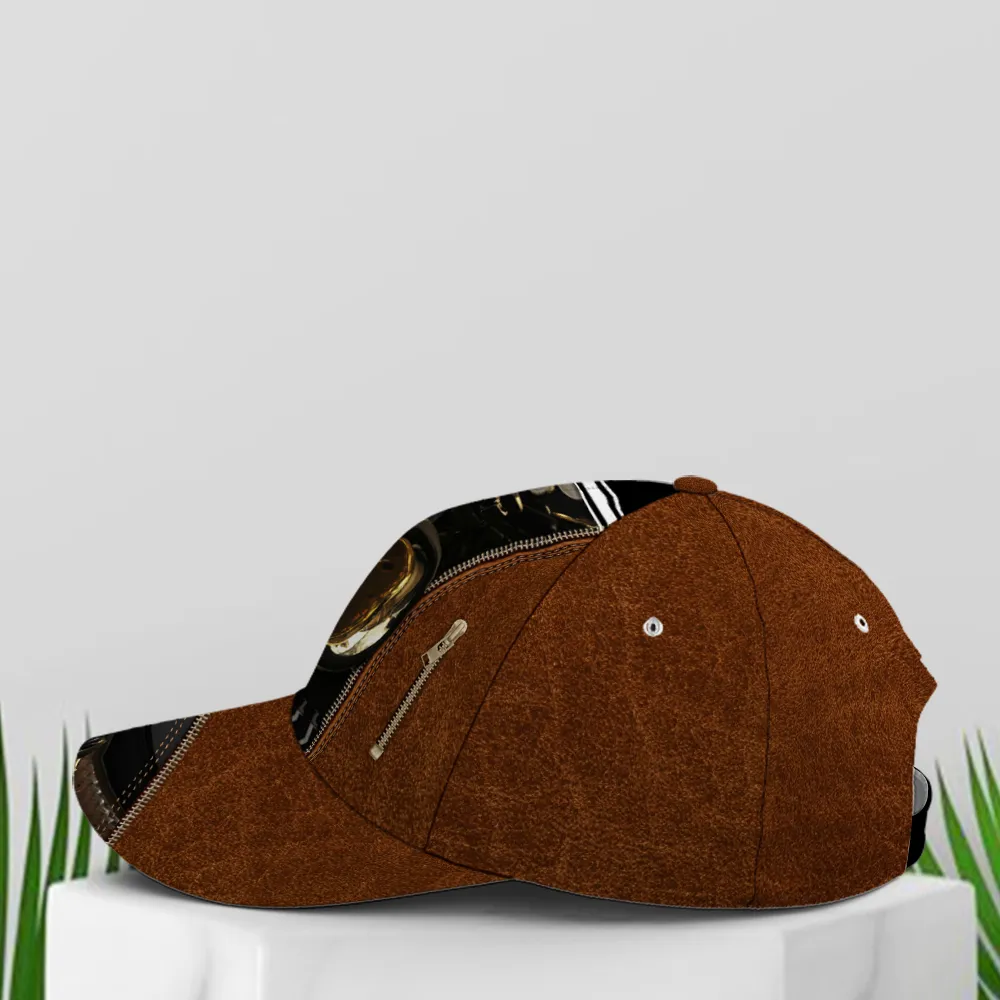 Saxophone Classic Leather Baseball Cap Coolspod