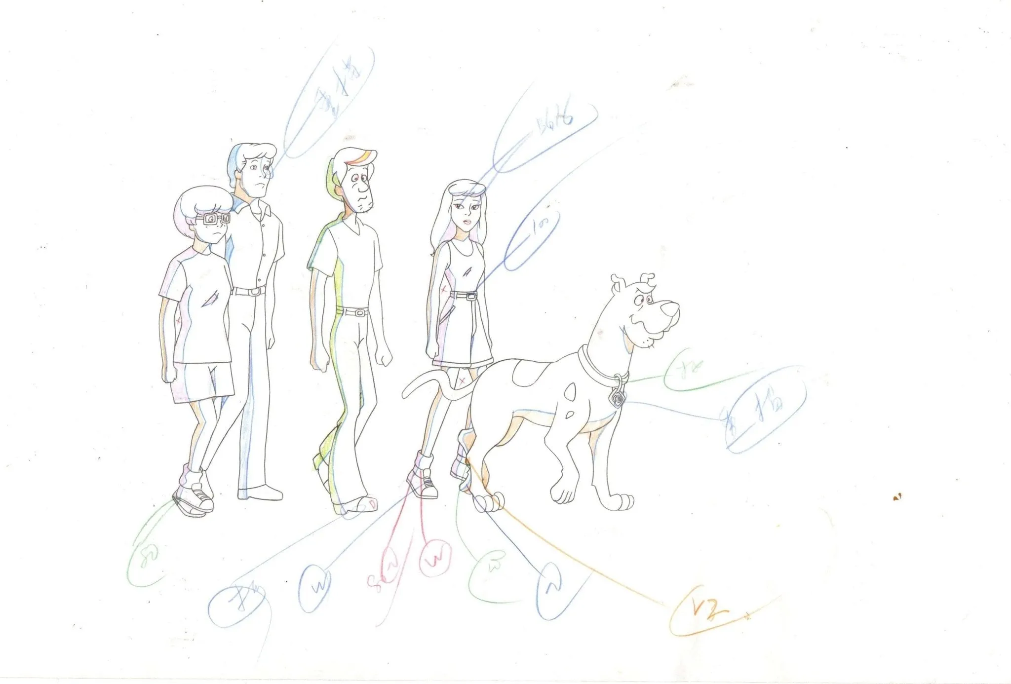 Scooby Doo Original Production Pan Cel With Matching Drawing