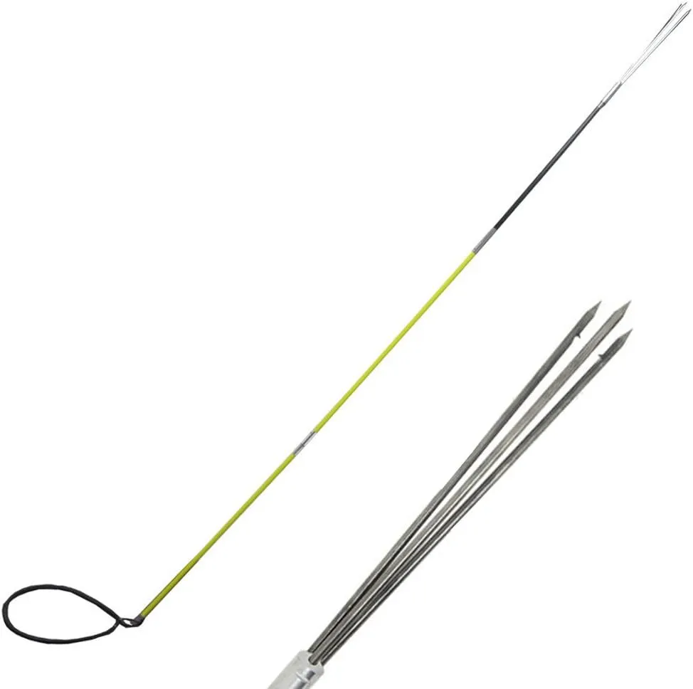 Scuba Choice Hybrid Hawaiian Spearfishing Sling Travel with 3 Piece Pole Spear and Prong Tip, 9', Yellow