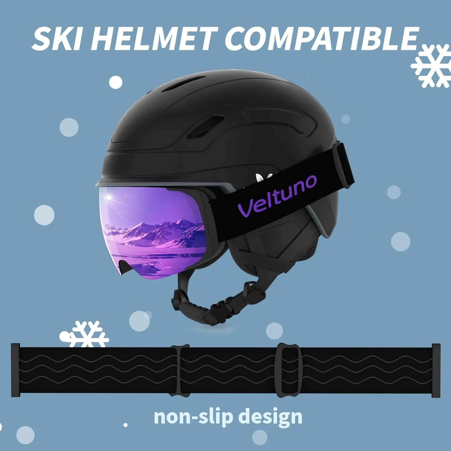 Ski Goggles for Men Women Adult & Youth, OTG Snowboard Goggles Anti Fog, Snow Goggles UV Protection Wide Vision