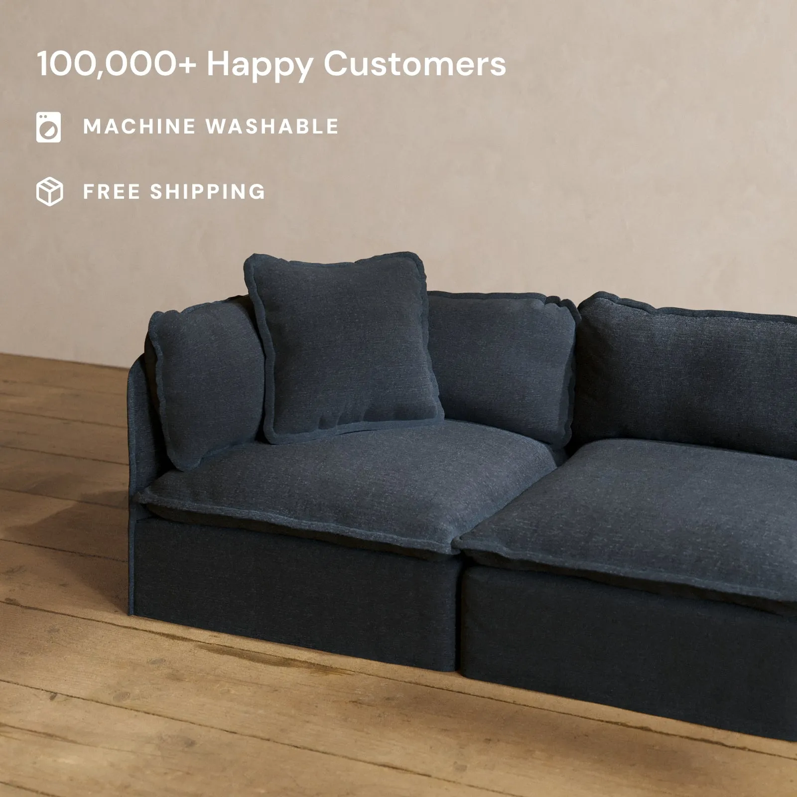 Square Performance Accent Pillow 20 x 20 | Blended Weave in Indigo