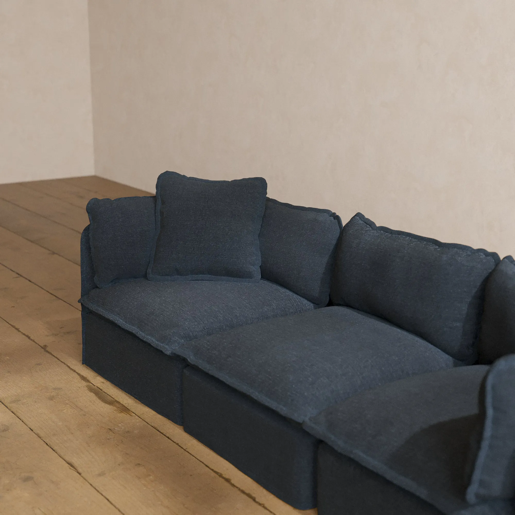 Square Performance Accent Pillow 20 x 20 | Blended Weave in Indigo
