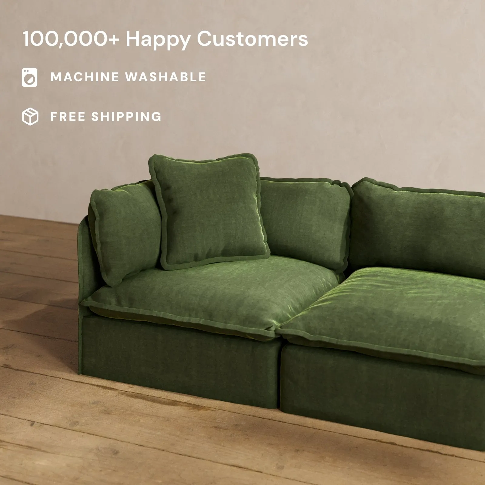 Square Performance Accent Pillow 20 x 20 | Luxury Velvet in Olive