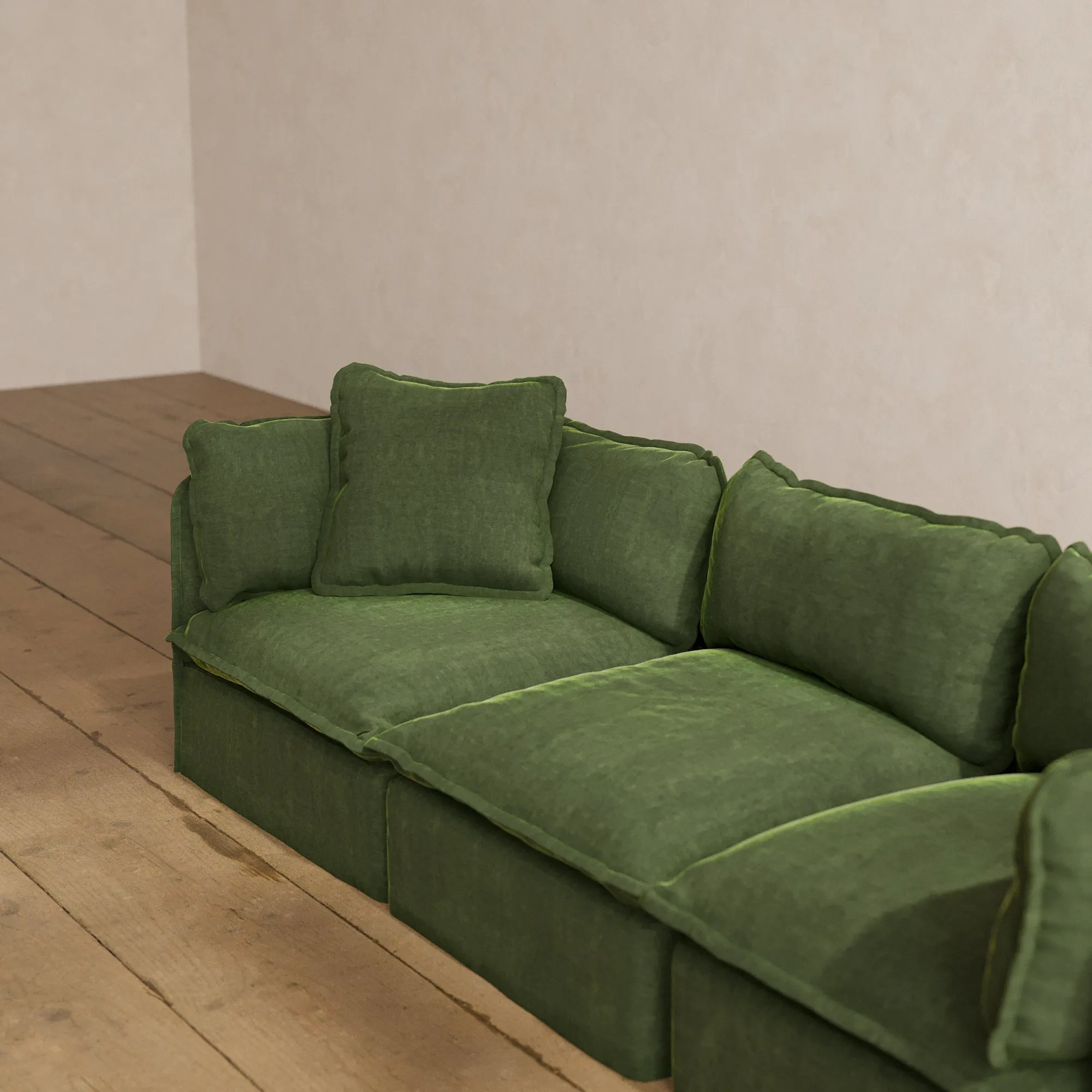 Square Performance Accent Pillow 20 x 20 | Luxury Velvet in Olive