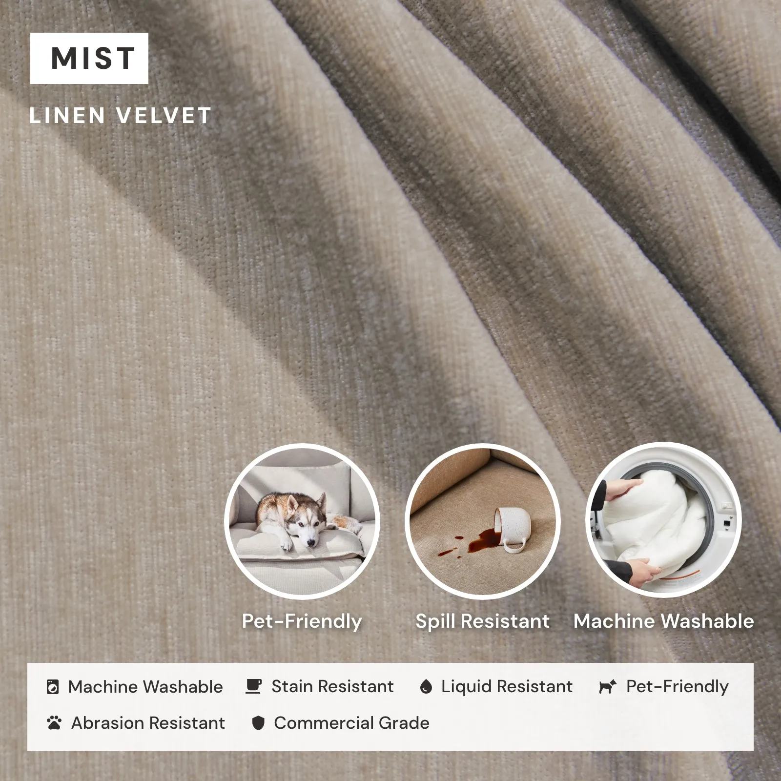 Square Performance Accent Pillow 22 x 22 in Mist