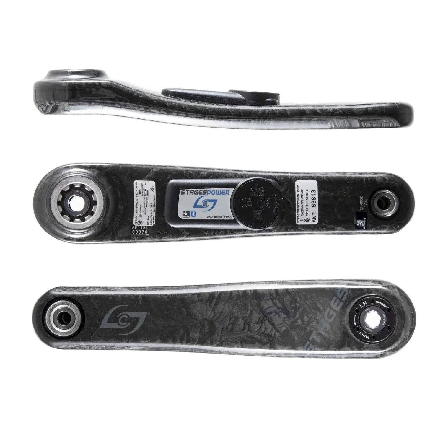 STAGES CYCLING Power Meter Left Crankset Carbon for SRAM GXP MTB - Shadow Grey