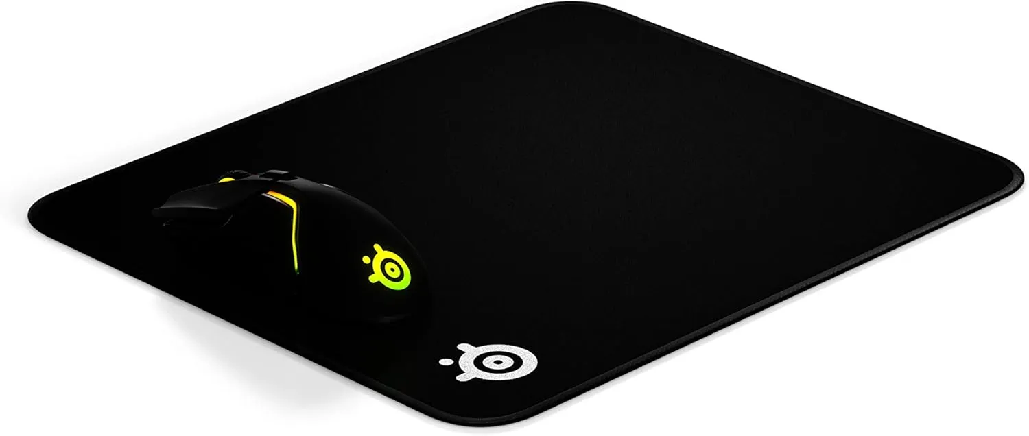 SteelSeries QcK Gaming Mouse Pad - Medium Stitched Edge Cloth - Extra Durable - Optimized For Gaming Sensors - Black