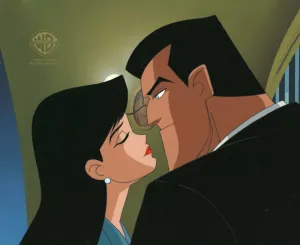 Superman the Animated Series Original Production Cel on Original Background: Bruce Wayne and Lois Lane