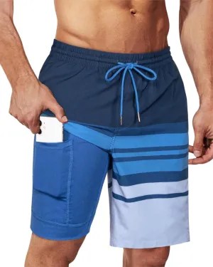 SURF CUZ 9" Mens Swim Trunks with Compression Liner Bathing Suits 2 in 1 Stretch Zipper Pockets Quick Dry