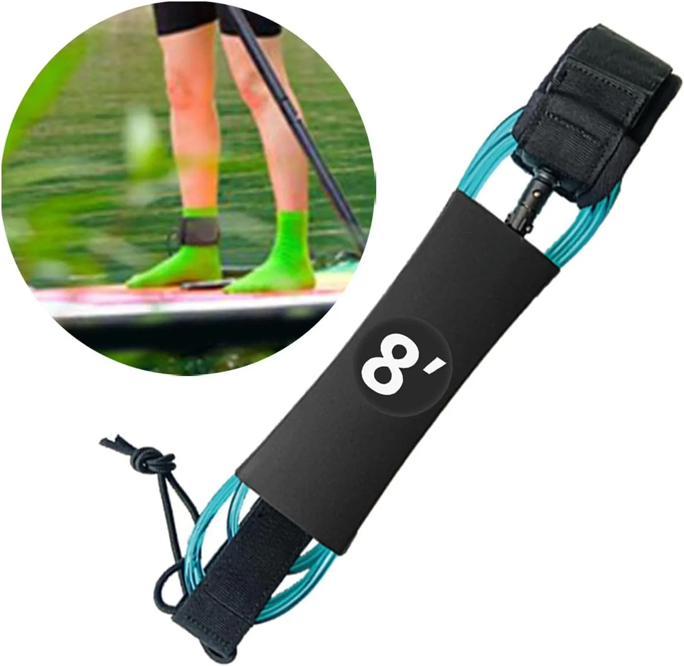 Surfboard Leash, Elastic Cord Surf Board Leg Rope Straight Stand Up Paddle Board Leash, Wrist Strap for Stand Up Paddle Boards, Water Sports