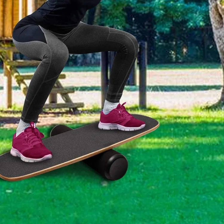 Surfing Ski Balance Board Roller Wooden Yoga Board, Specification: 03A Black Sand