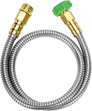 UNCO- Short Garden Hose, 3 Feet, Heavy Duty Stainless Steel Hose, Water, Metal Garden Hose, Outdoor, Non Kink Hose, Durable Flexible Hose, Lightweight