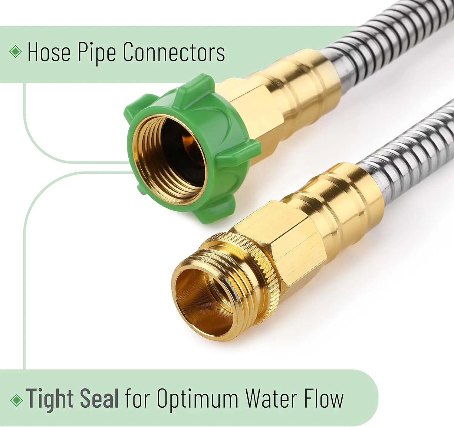 UNCO- Short Garden Hose, 3 Feet, Heavy Duty Stainless Steel Hose, Water, Metal Garden Hose, Outdoor, Non Kink Hose, Durable Flexible Hose, Lightweight