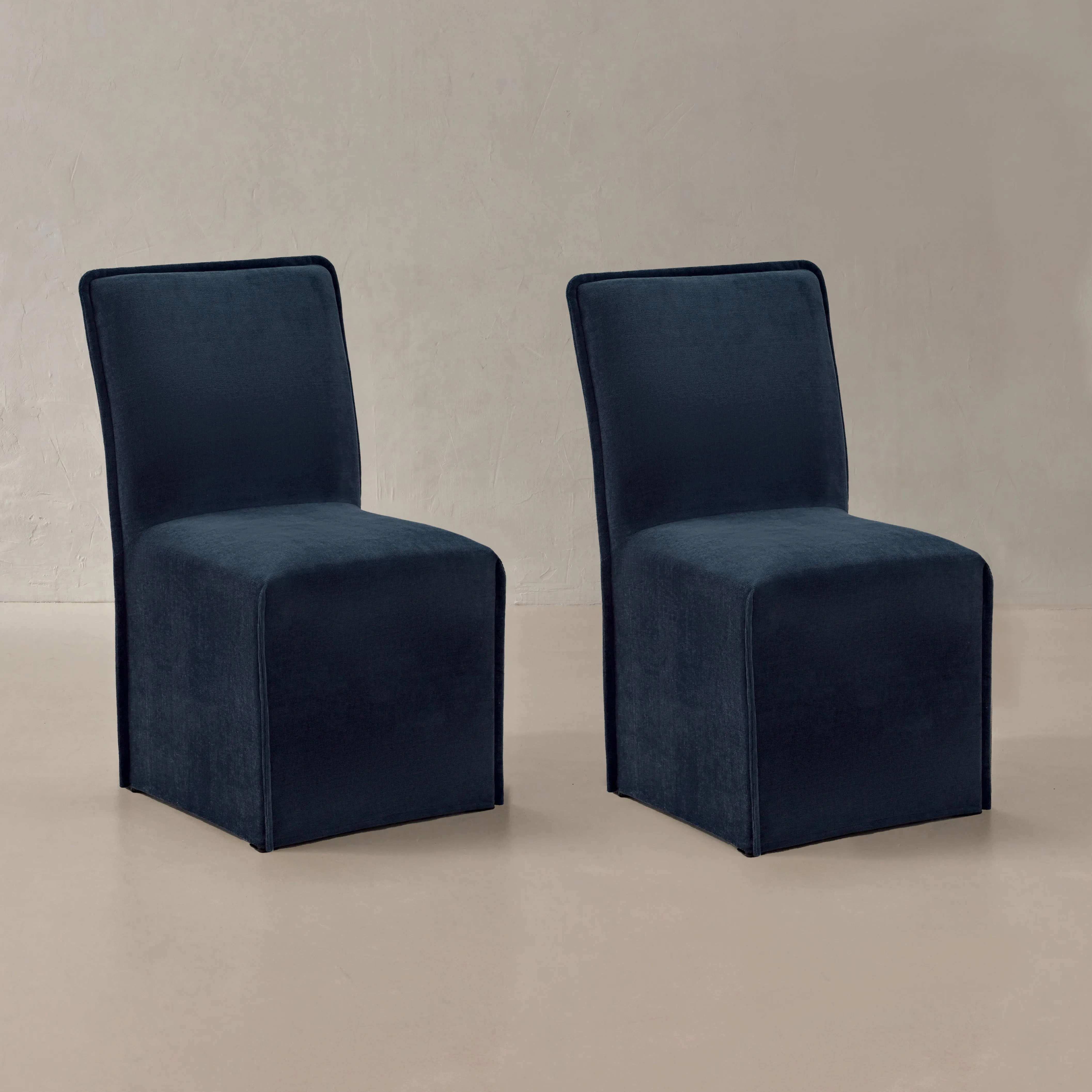 Washable Upholstered Dining Chair | 19” Back Height in Sumi (Set of 2)