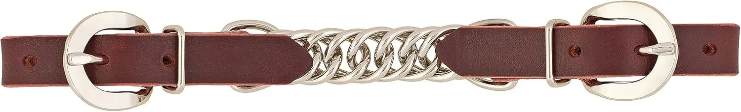 Weaver Leather Latigo Single Flat Link Chain Curb Strap , Burgundy, 3-1/2"
