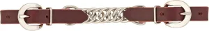 Weaver Leather Latigo Single Flat Link Chain Curb Strap , Burgundy, 3-1/2"