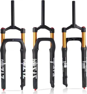 ZTZ 26 * 4.0 inch Fat Tire MTB Air Suspension Fork - Ultralight Rebound Adjustment Front Fork,120mm Travel, 135mm Spacing Hub9mm QRCrown Lockout Ideal for Snow Beach XC Mountain Bikes